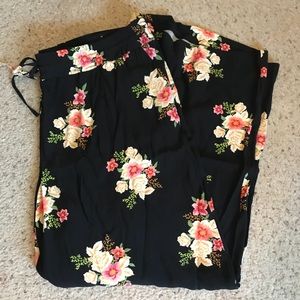 LOFT Black and Rose Palazzo Pants!